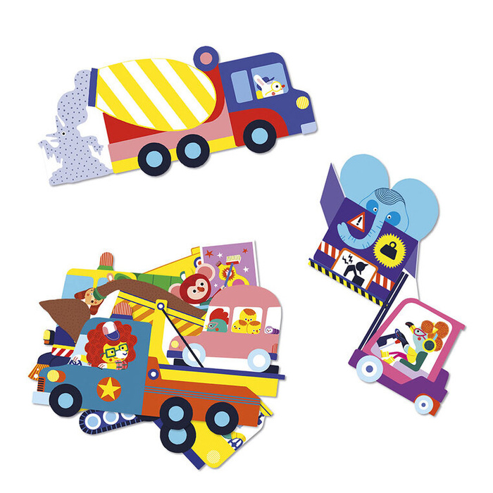 Duże naklejki wielorazowe 50 sztuk Pojazdy Janod J09191