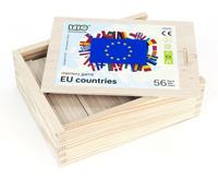 Drewniane memo Flagi Europy 99630PL-Bajo, gry pamięciowe