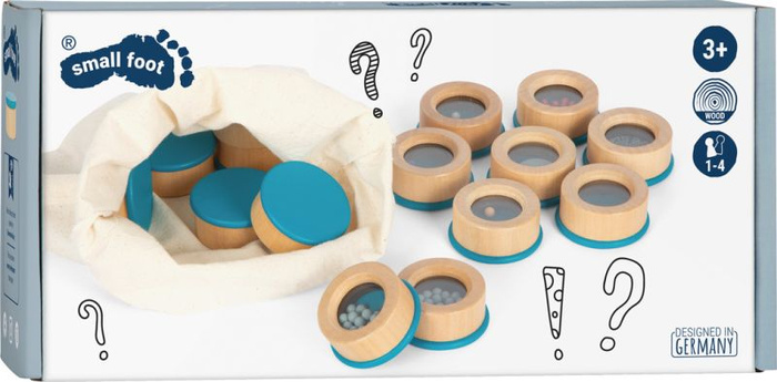 Memo dźwiękowe Sensory posłuchaj dźwięku drewniane pojemniki 12468 Small Foot pamięciowa zabawka muzyczna