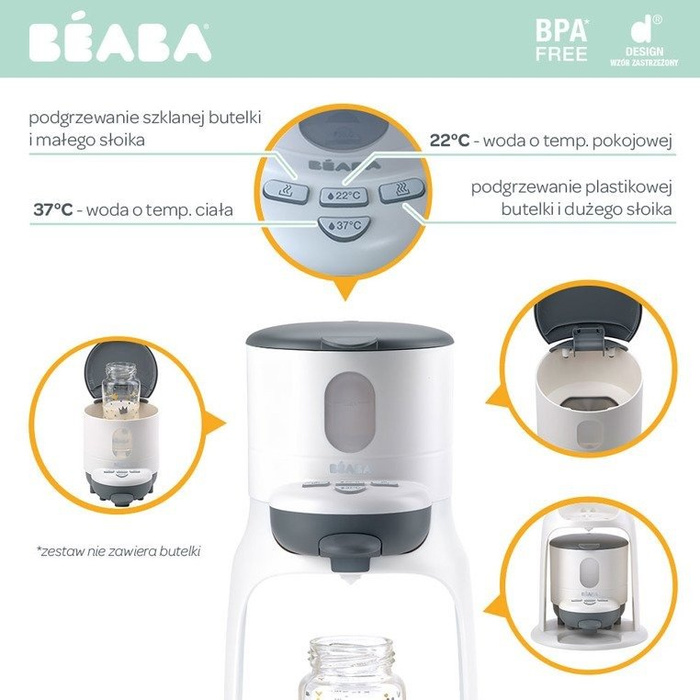 NOWY Bib'expresso® Ekspres do mleka 2w1 White/grey 912692-Beaba