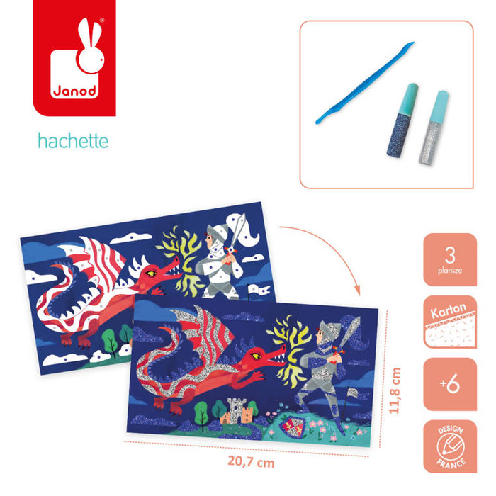 Zestaw kreatywny dla małych artystów Brokat Bohaterowie Janod J07920