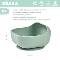Silikonowa miseczka z przyssawką Sage green Beaba 913547