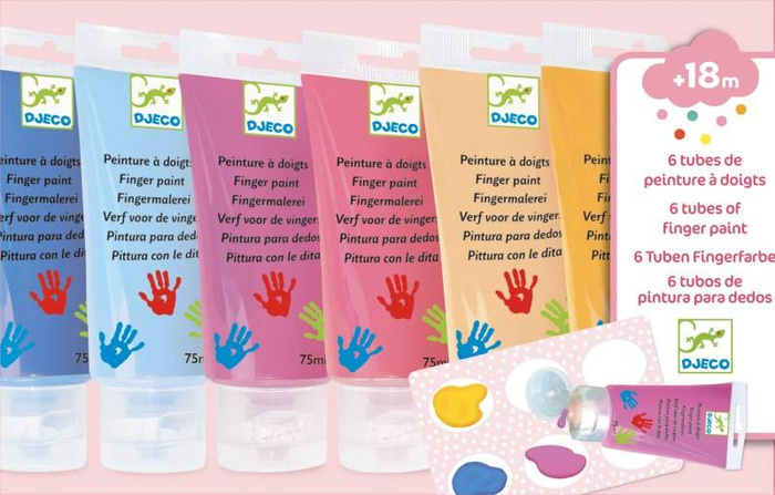 Farby dla dzieci do malowania palcami Sweet DJ09000-Djeco, zestaw plastyczny do malowania