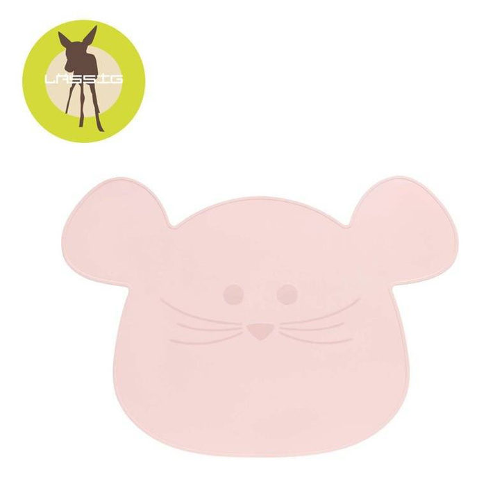 Silikonowa podkładka Little Chums Mysz różowa 1310034755-Lassig, akcesoria do karmiena