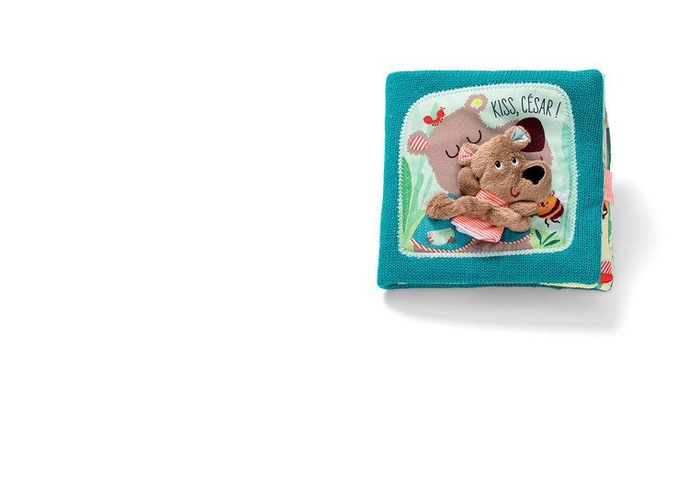 Książeczka z mini-pacynką wielofunkcyjna „Pocałuj Cesara” Niedźwiadek Cesar 86863-Lilliputiens