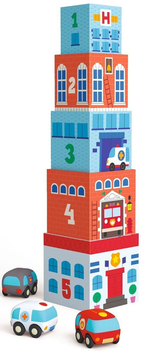 Klocki kartonowe TopaniCar Djeco DJ09120 z samochodzikami