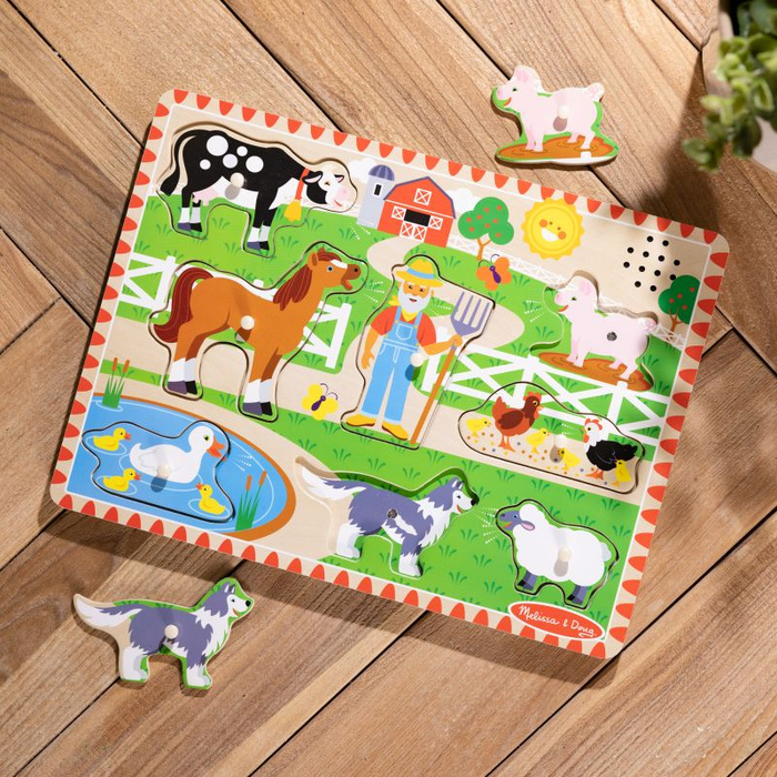 Układanka drewniana z dźwiękiem Gospodarstwo Old MacDonald's Melissa & Doug 50201