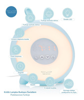 Lampka budząca światłem 3w1 niebieski Królik Rabbit & Friends AC-W Lampki nocne dla dzieci