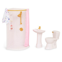 Łazienka z wyposażeniem zestaw mebli dla lalki Sweet Bathroom Our Generation BD35403Z