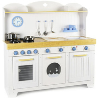 Drewniana kuchnia dla dzieci z pralką zmywarką piekarnikiem Morskie gotowanie