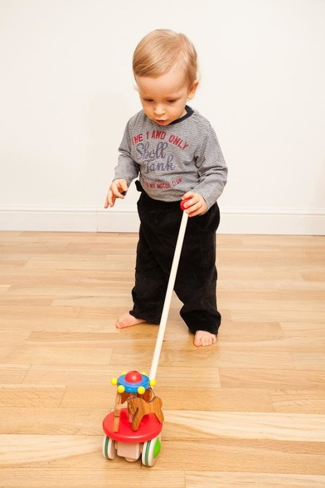 Pchacz dla dzieci, Karuzela koników, 23910-Bajo, zabawki drewniane