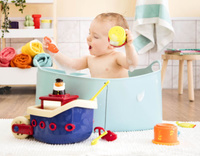 Zestaw zabawek do kąpieli statek rybacki Fish & Splish B.Toys BX2204Z zabawy w łazience na plaży