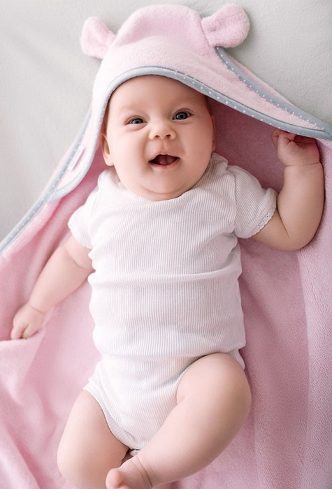 Okrycie kąpielowe Szarość LL3233-Lullalove, wyprawka dla niemowlaka