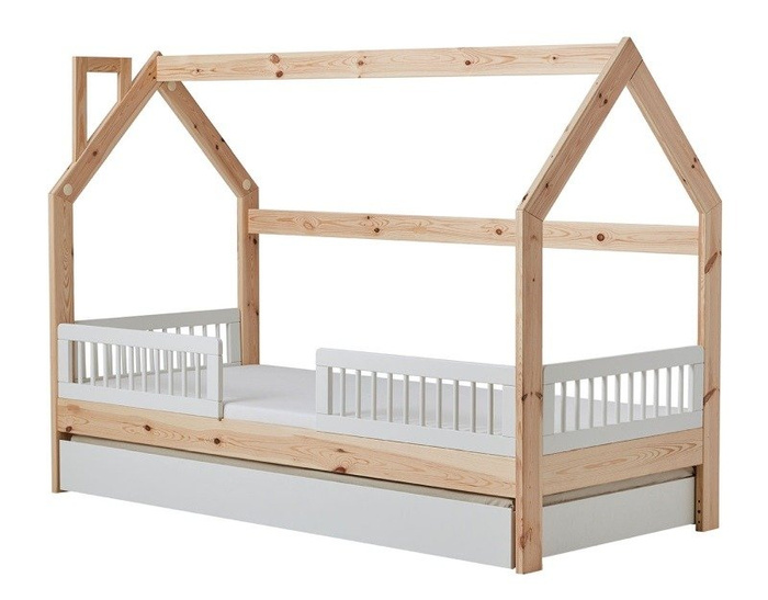 Biała Barierka Basic 2 sztuki 200x90 Pinio Łóżka Domki