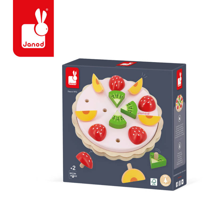 Drewniany zestaw do pieczenia Moja Pierwsza Owocowa Tarta Twist Janod J06628
