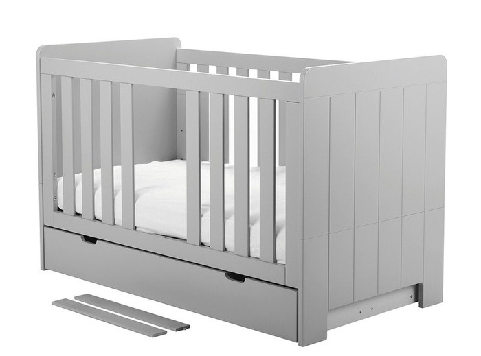 Szare Łóżeczko tapczanik 140x70 Pinio Calmo