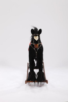 Duży, czarny koń na biegunach XL