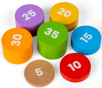 Drewniana waga szalkowa z odważnikami Bigjigs 36033 zabawa w sklep i kuchnię