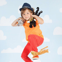 Pluszowy, smukły kotek Black, 104140-Manhattan Toy Lanky Cats