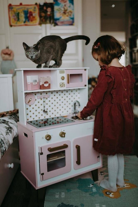 Duża kuchnia drewniana z dźwiękiem i 6 akcesoriami Candy Chic J06554-Janod