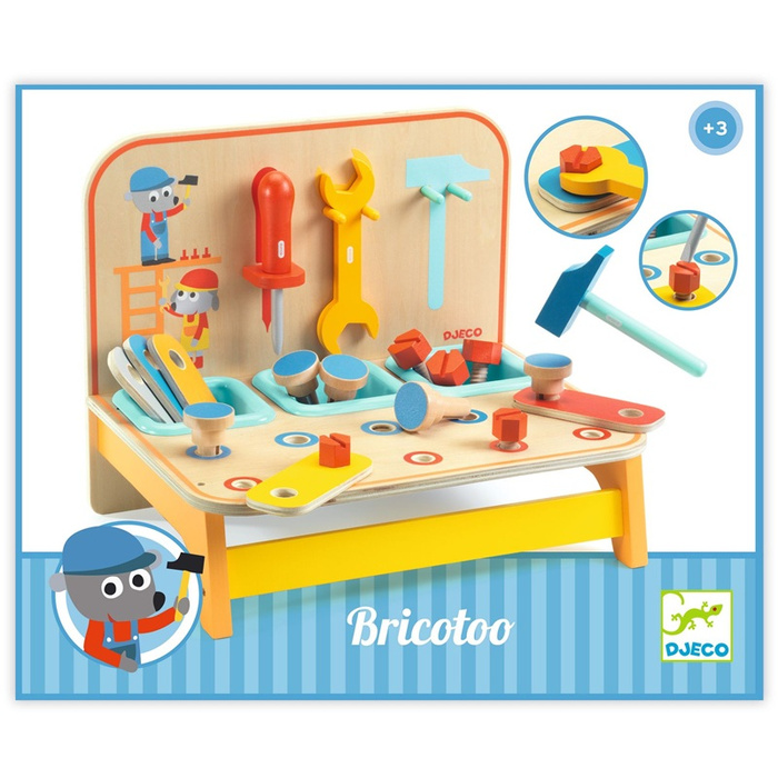 Stół warsztatowy Djeco DJ05530 Zestaw narzędzi dla dzieci do zabawy i odgrywania ról