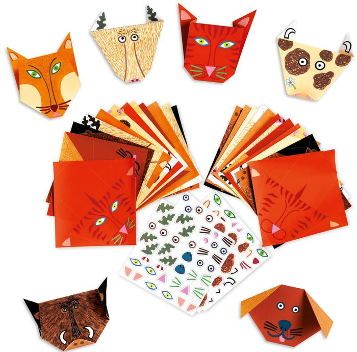 Zwierzęta - zestaw do origami, DJ08761-Djeco, zabawki kreatywne