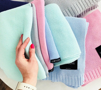 Lekki dzianinowy kocyk Mgiełka róż LL3134-Lullalove kocyki dla dzieci