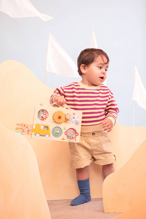 Drewniana tablica manipulacyjna walizka Pojazdy Lilliputiens 83509