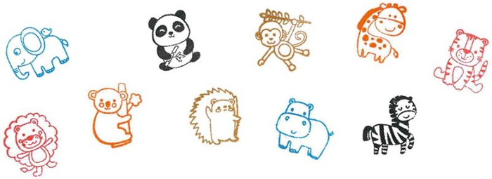 Stempelki pieczątki dla dzieci Zwierzęta egzotyczne Goki 15568