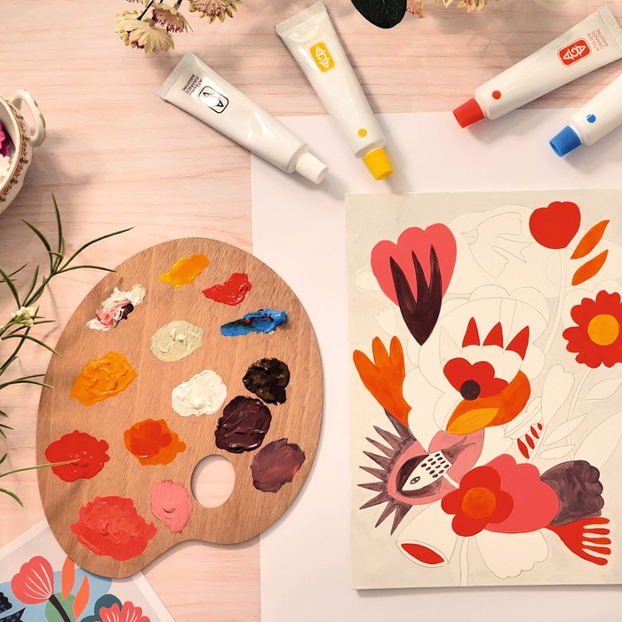 Zestaw artystyczny dla dorosłych Ryby i ptaki na tle kwiatów AGA Atelier 23 Djeco GA10023