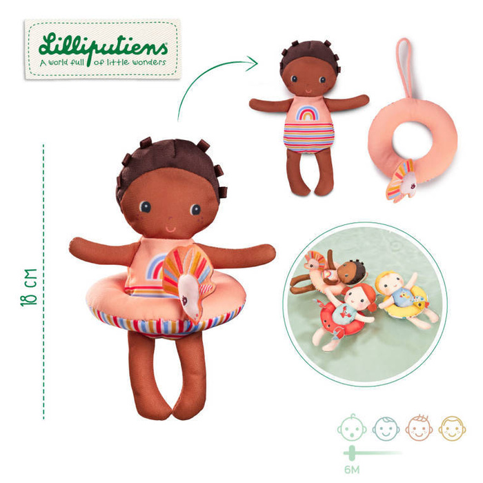 Laleczka do kąpieli z kółkiem w komplecie zabawki do wody Lena 83424 Lilliputiens
