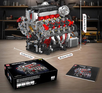 Klocki konstrukcyjne Mould King 10130 Silnik F488 Italian V8 Engine 2718 elementów