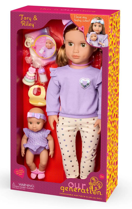 Lalka Tory 46cm z młodszą siostrą Riley 20cm i akcesoriami Our Generation BD31726Z