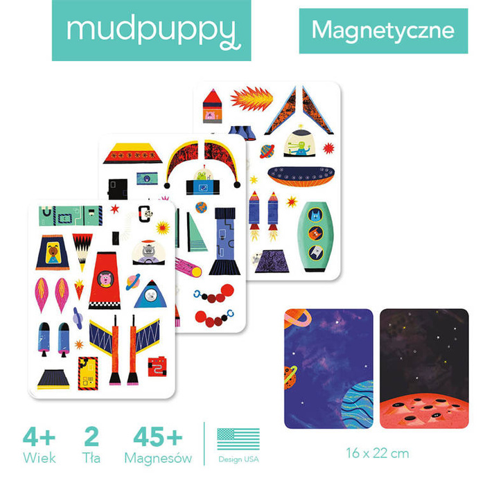 Kreatywna układanka magnetyczna Rakiety kosmiczne MP63823-Mudpuppy, zestawy kreatywne