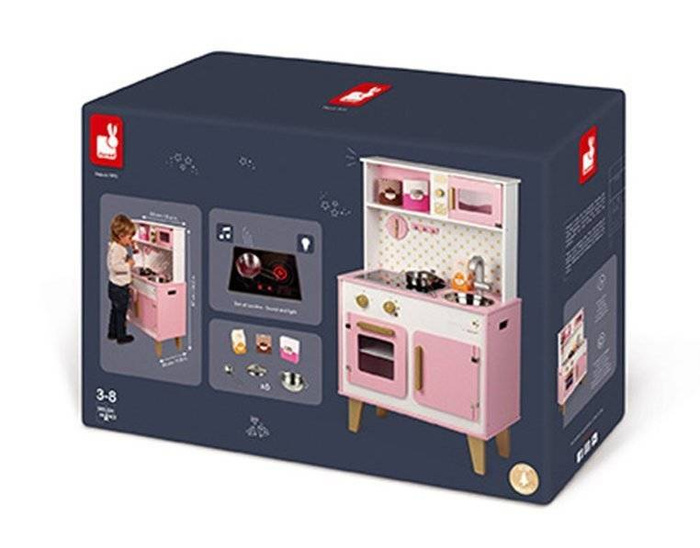 Duża kuchnia drewniana z dźwiękiem i 6 akcesoriami Candy Chic J06554-Janod