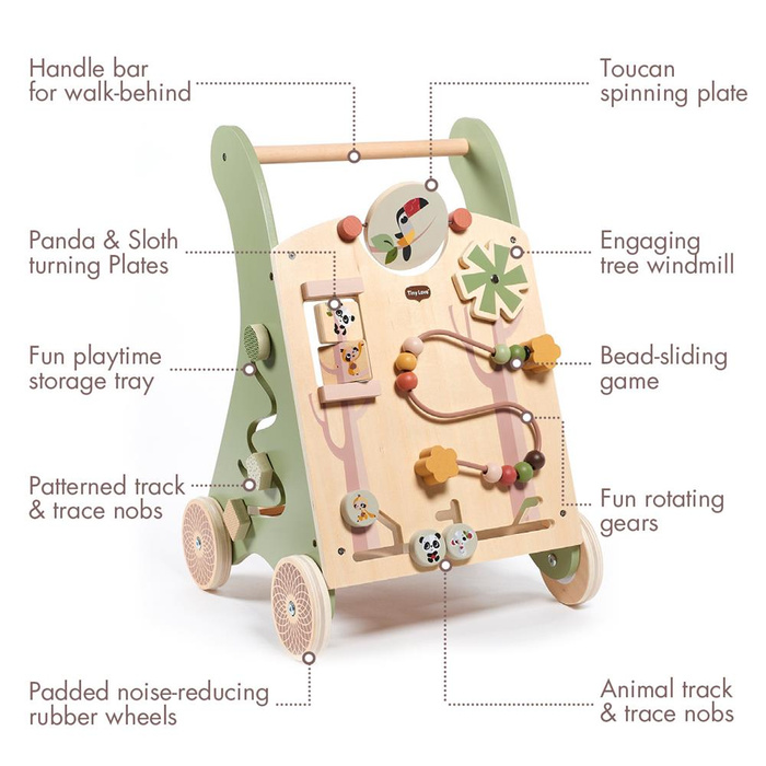 Drewniany Chodzik edukacyjny Tiny Love TL15051006768 Pchacz z interaktywnymi funkcjami 2w1 Boho Chic