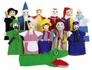 Pacynki na rękę 12 postaci SO450 Goki, zabawa w teatrzyk dla dzieci