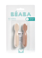 Zestaw 2 silikonowych pierwszych łyżeczek-gryzaków praline/clay Beaba 913593