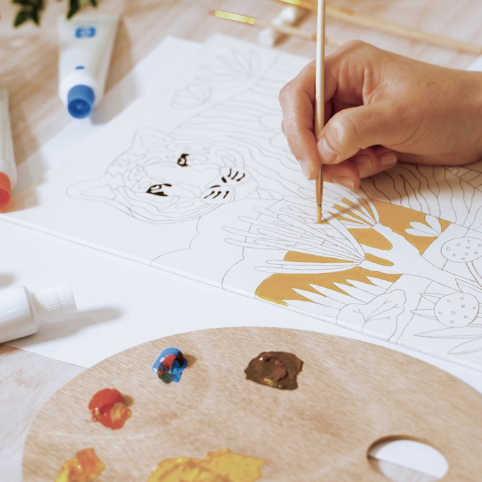 Zestaw artystyczny dla dorosłych Tygrys w zaroślach Atelier Grands Augustins Atelier 22 Djeco GA10022