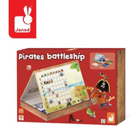 Gra w okręty „Piraci”, JND02835-Janod, gry dla dzieci, zabawki z tektury