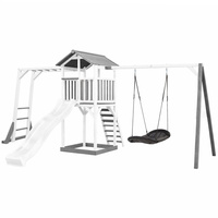 Drewniany Plac zabaw AXI A025.134.92 Wieża z huśtawką Drabinki wspinaczkowe Zjeżdżalnia do kreatywnej zabwy dla dzieci