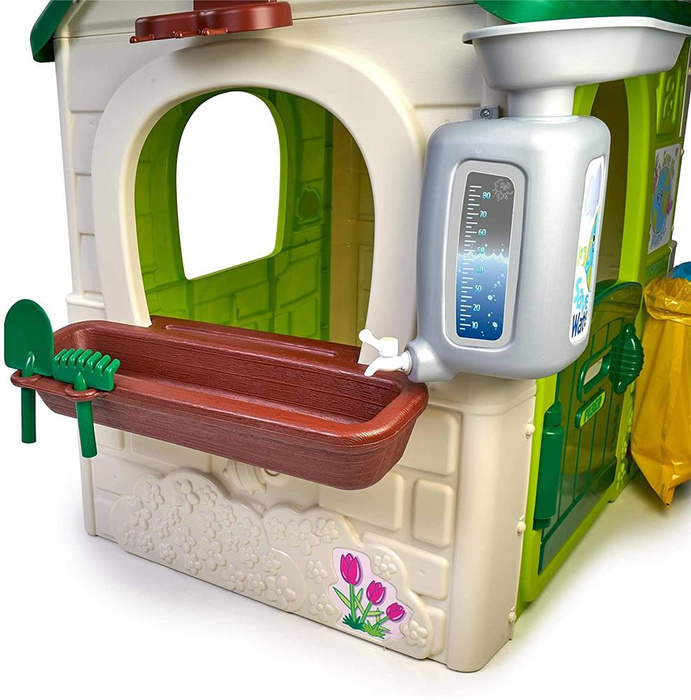 Domek ogrodowy Eco FEBER 13004 Karmnik Segregacja odpadów Imitacja panelu słonecznego do kratywnej zabawy dla dzieci