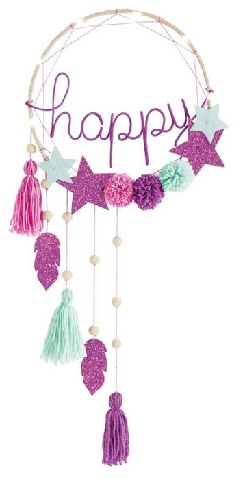 Zestaw kreatywny Łapacz Snów Happy z podświetleniem led J07927-Janod, zabawki kreatywne