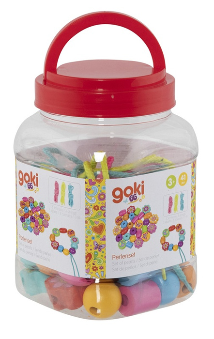 Kolorowe koraliki do nawlekania Flower Power 58311 Goki kreatywna Zabawka dla dzieci