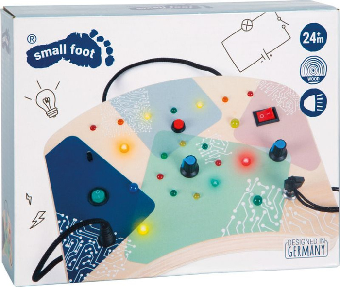Tablica manipulacyjna Światło LED i przełączniki Montessori Small Foot 12623 Tablica sensoryczna