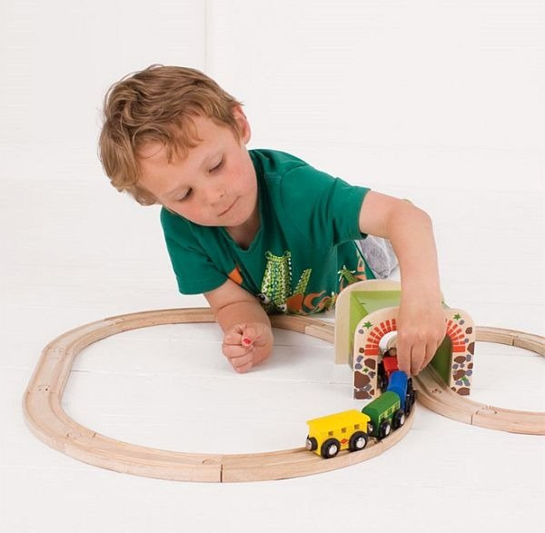 Tunel z dwoma torami, BJT172-Bigjigs Rail - kolejka drewniana