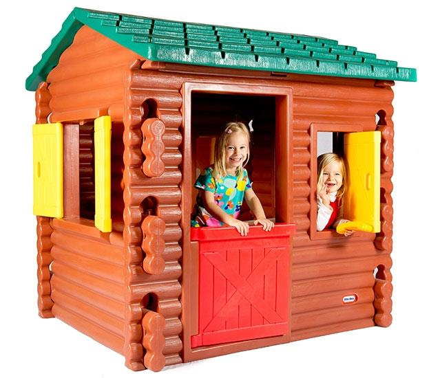 Domek ogrodowy Little Tikes 4869 Chata z belek ze stolikiem kominkiem i telefonem do kreatywnej zabawy