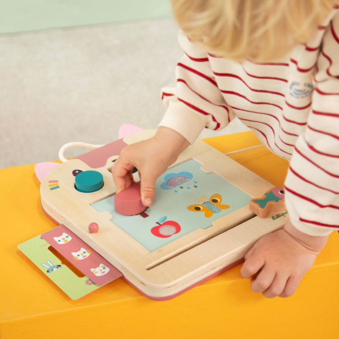 Znikopis Kotka Jeanne Lilliputiens 83650 drewniana sensoryczna Tablica do kreatywnej zabawy