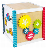 Drewniana kostka edukacyjna "Planeta Ziemia", zabawki edukacyjne dla dzieci