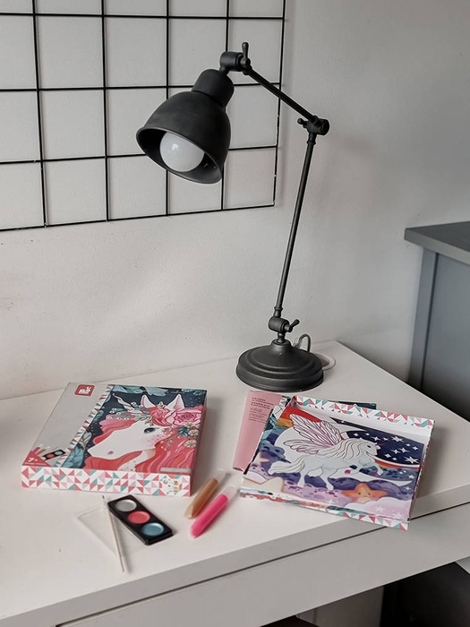 Zestaw kreatywny z farbami perłowymi 3D Jednorożce Janod J07951